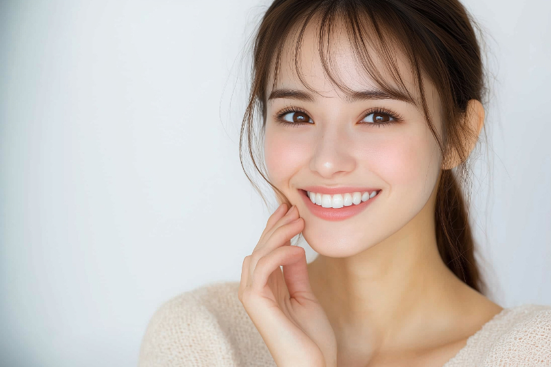 大人の受け口矯正の治療が終わり笑顔に自信が出た女性