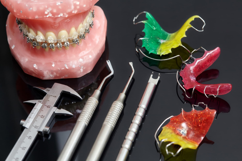 歯列矯正の模型や装置と器具