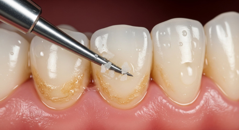 歯科医院で歯石除去をするイメージ