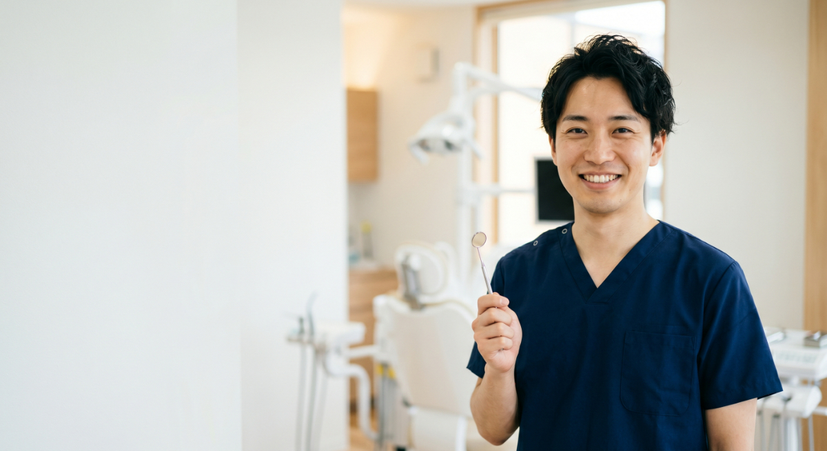 歯周病が進行する前に歯科医院で行うことを紹介している歯科医師